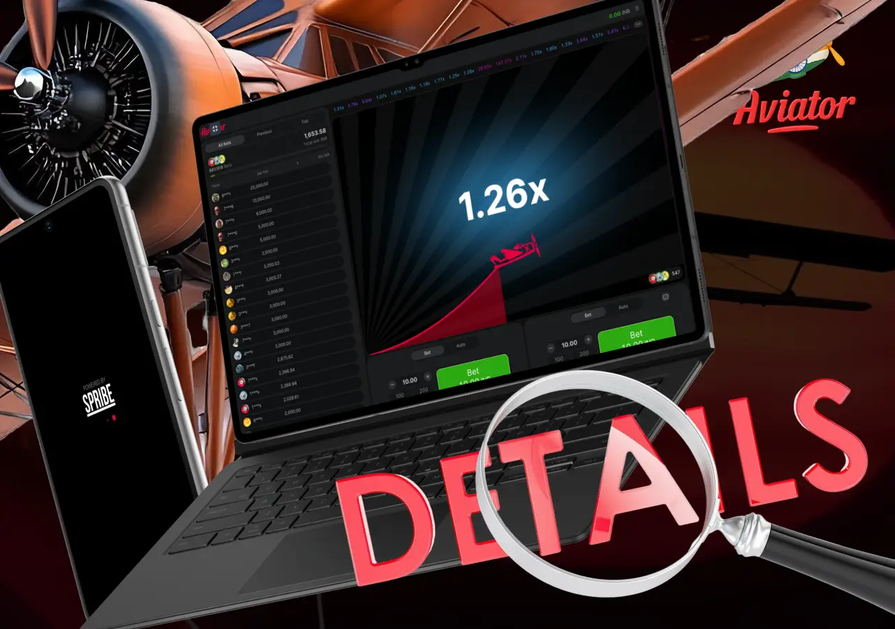 Aviator game on laptop screen